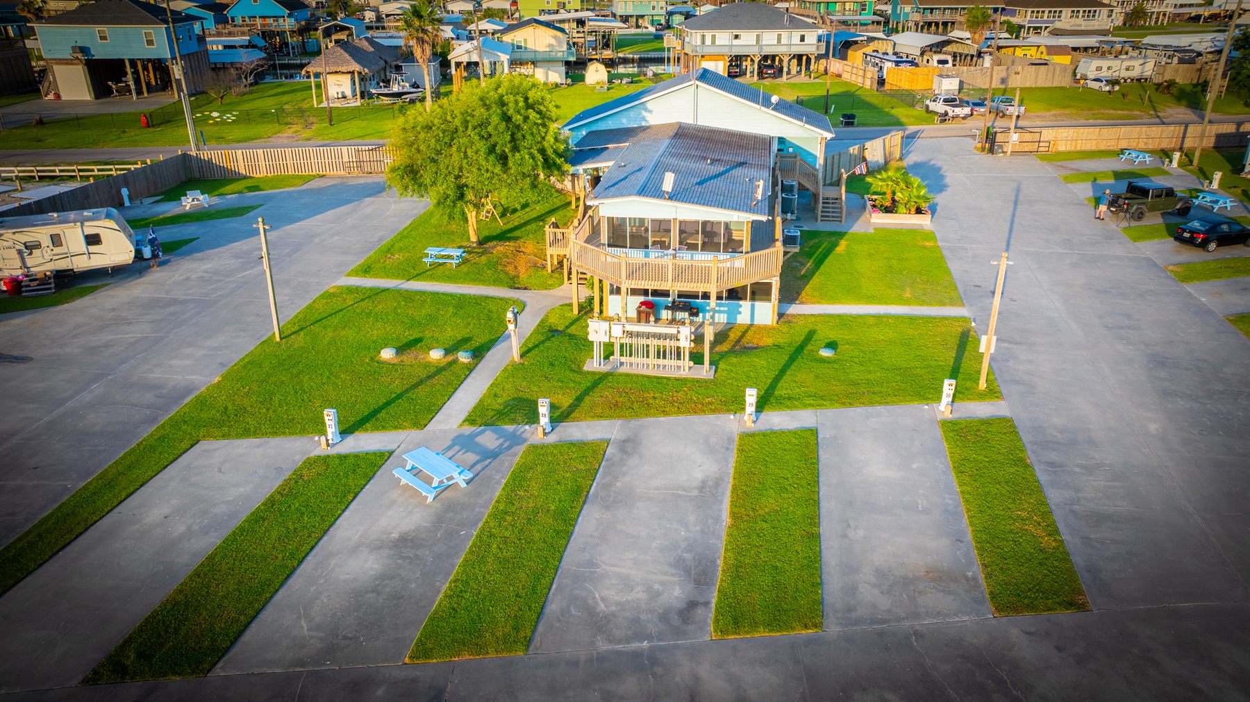 RV sites and concrete pads near Crystal Beach Texas